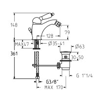 Смеситель для биде Gattoni Orta 2756/27C0 OLD Хром латунь