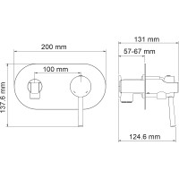 Гигиенический душ со смесителем WasserKRAFT Main 4138 Хром латунь на стену