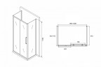 Душевой уголок Abber Schwarzer Diamant 150x70 AG30150H-S70-S70 профиль Хром стекло прозрачное