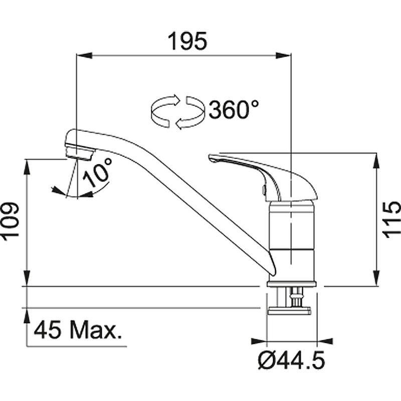 Смеситель для кухни Franke Basic 115.0250.147 Хром