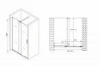 Душевая дверь Abber Komfort 120 AG90120 профиль Хром стекло прозрачное