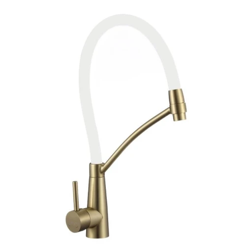 Смеситель для кухни Fmark FS8255C-02 цвет Золото матовое Белый