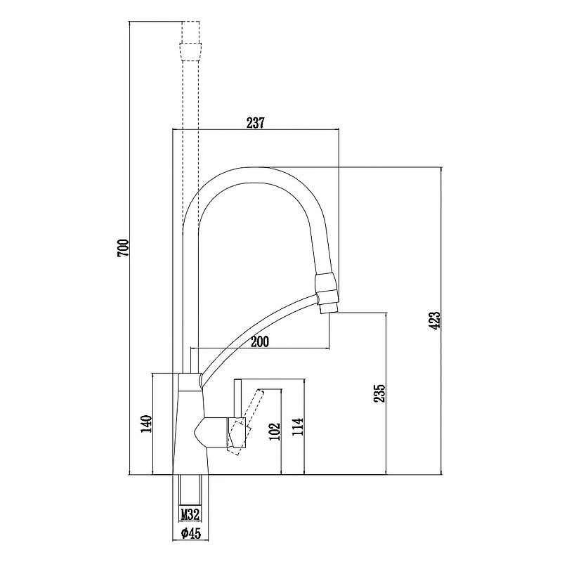 Смеситель для кухни Fmark FS8255C-02 цвет Золото матовое Белый