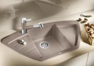 Кухонная мойка Blanco Zia 9 E 515074 Кофе искусственный камень (литьевой мрамор) встраиваемый