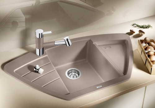 Кухонная мойка Blanco Zia 9 E 515074 Кофе искусственный камень (литьевой мрамор) встраиваемый