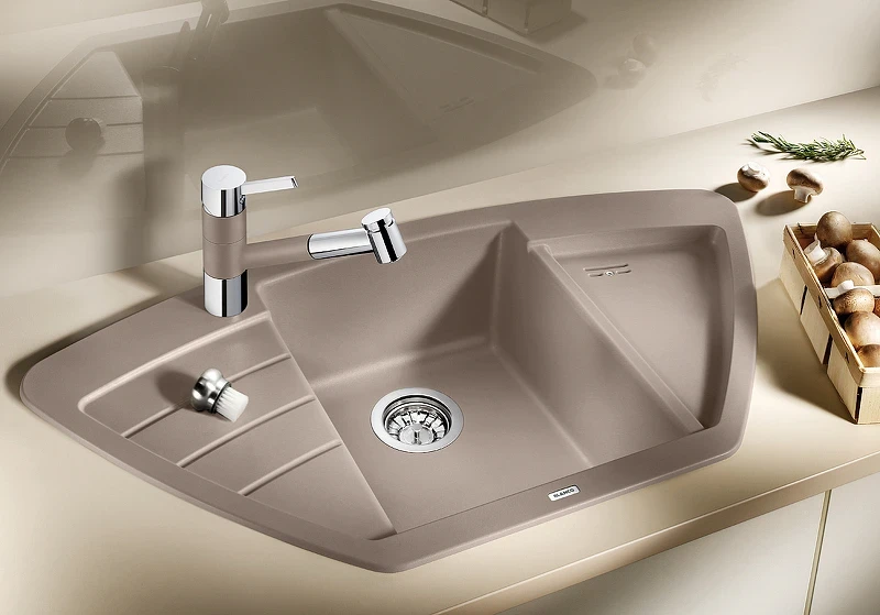Кухонная мойка Blanco Zia 9 E 515074 Кофе искусственный камень (литьевой мрамор) встраиваемый