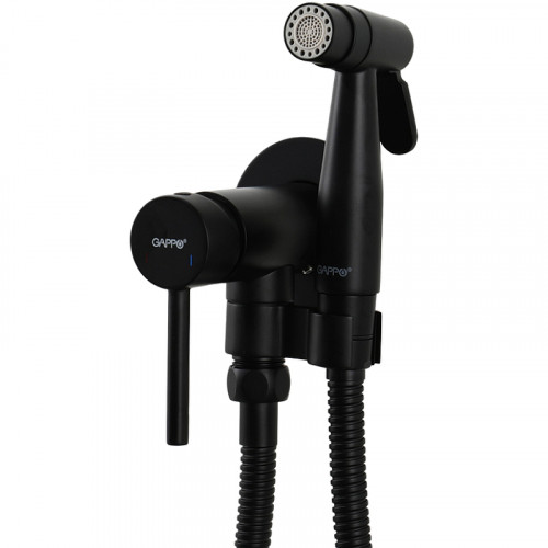 Гигиенический душ со смесителем Gappo G06-6 G7206-6 Черный матовый латунь встраиваемый
