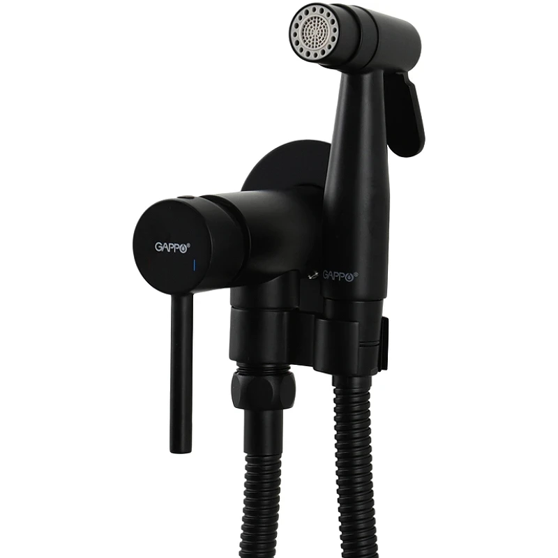 Гигиенический душ со смесителем Gappo G06-6 G7206-6 Черный матовый латунь встраиваемый
