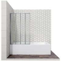 Шторка на ванну Ambassador Bath Screens 90х140 16041110L профиль Хром стекло CrystalPure