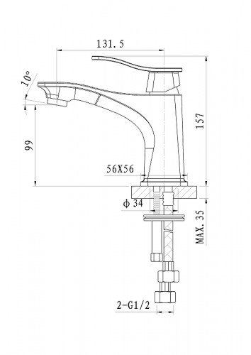 Смеситель для раковины Wonzon &amp; Woghand Navia WW-181101-CR цвет Хром