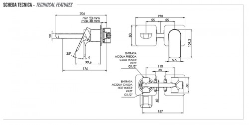 Смеситель для раковины Remer Infinity I15PCFP цвет Черный брашированный хром