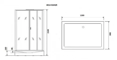 Душевая кабина Niagara Premium 120x80 NG-6012-01GQR с гидромассажем