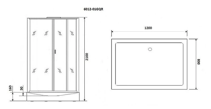 Душевая кабина Niagara Premium 120x80 NG-6012-01GQR с гидромассажем