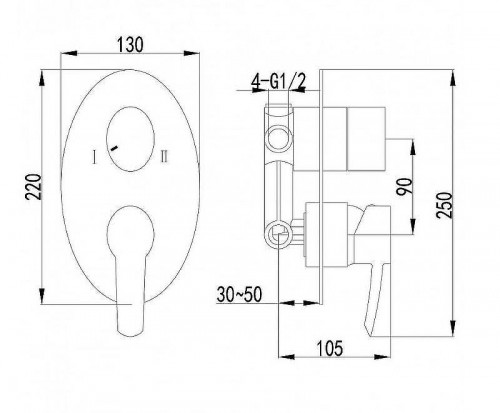 Смеситель для душа Lemark Atlantiss LM3227C Хром
