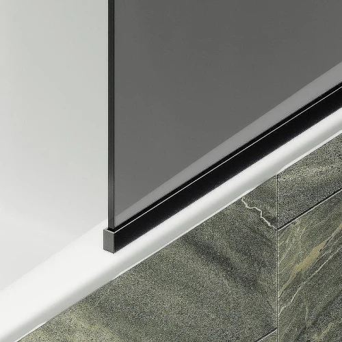 Шторка на ванну Maybah Glass MGV-146-6у 640x1400 в узком профиле Черный стекло графитовое
