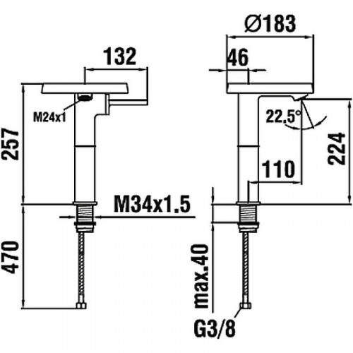 Смеситель для раковины Laufen Kartell 3.1133.8.004.110.1 Хром