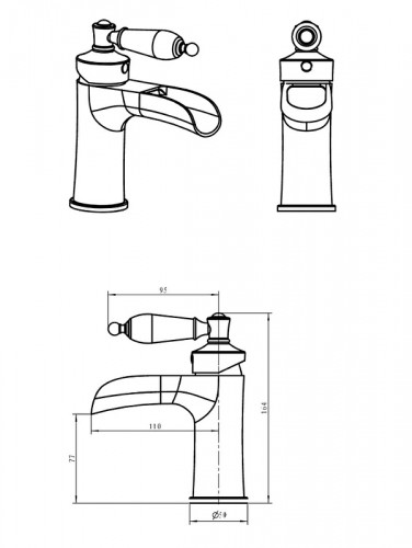 Смеситель для раковины Boheme Vogue 201-SW Бронза латунь