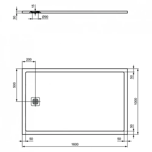 Душевой поддон из искусственного камня Ideal Standard Ultraflat S 160х100 K8319FR цвет Pure white / Белый