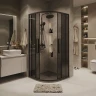 Душевой уголок Grossman Cosmo 100х100 301.K33.02.1010.21.10 профиль Черный матовый стекло тонированное