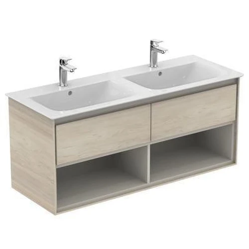 Тумба под раковину Ideal Standard Connect Air 120 E0829UK подвесная цвет Wood light brown + Matt Light Brown (Светло-коричневое дерево + Светло-коричневый матовый)