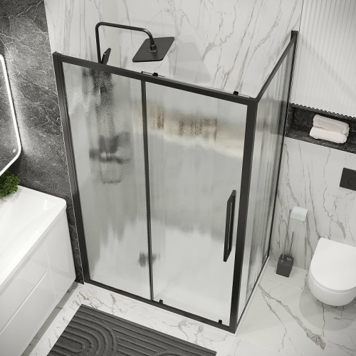 Душевая стенка Grossman Cosmo 90 200.K33.02.90.21.02 профиль Черный матовый стекло шиншилла