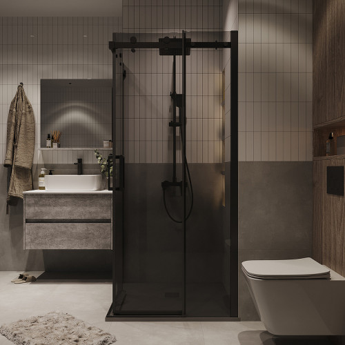 Душевой уголок Grossman Classic 90х90 300.K33.04.9090.21.10 профиль Черный матовый стекло тонированное