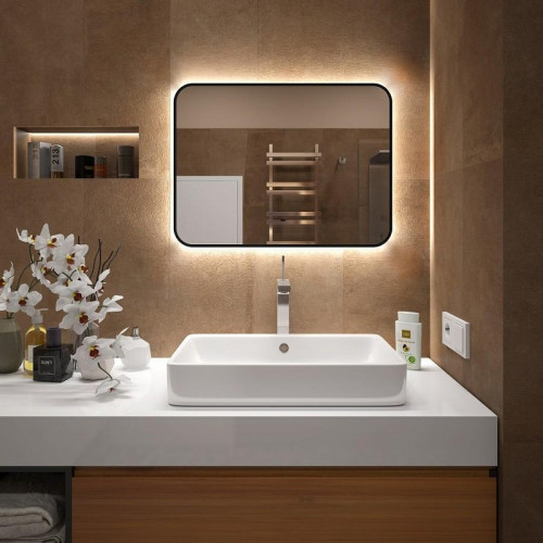 Зеркало Maretti Florenza 80 FL148060P14EL с подсветкой цвет Черный с бесконтактным выключателем