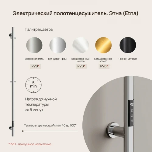 Электрический полотенцесушитель Sancos Etna 150x3 SC13001CH цвет Хром