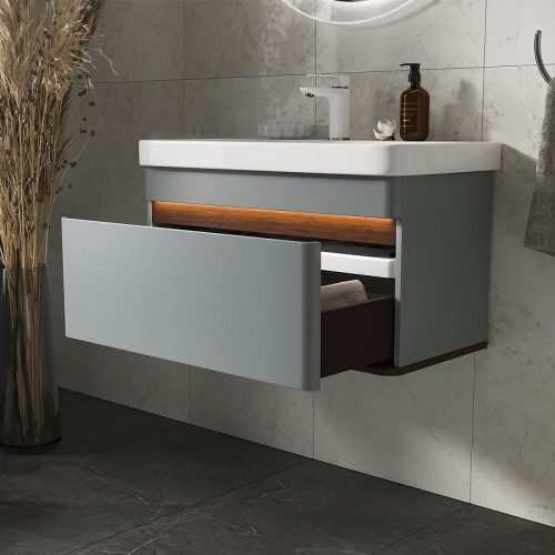 Тумба под раковину Equil Elegante 80 tpELGNT80.1Y (9595)-24.26 подвесная цвет Мэйджик Дуб голиано