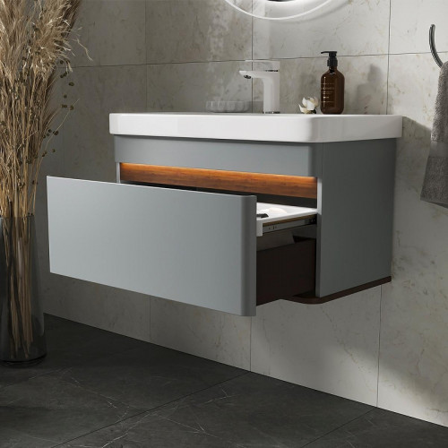 Тумба под раковину Equil Elegante 80 tpELGNT80.1Y (9595)-24.26 подвесная цвет Мэйджик Дуб голиано