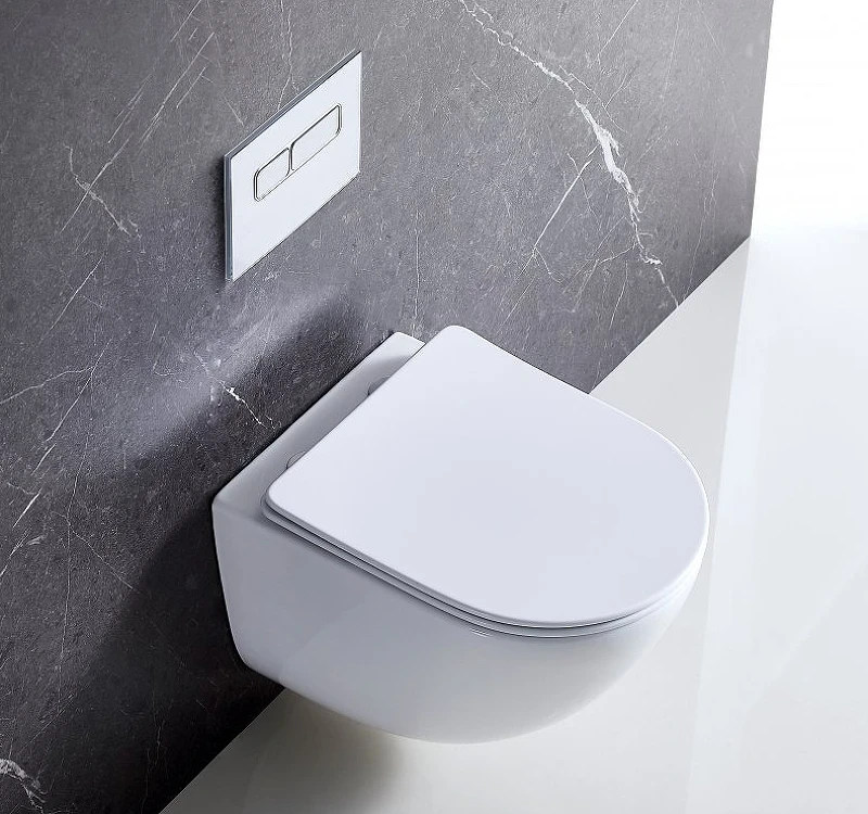 Комплект унитаза BelBagno Amanda BB051CHR+BB051SC с инсталляцией Berges Atom 410 040340 с сиденьем Микролифт и Черной матовой клавишей смыва фаянс подвесной