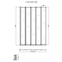Шторка на ванну Vincea VSB-32120CL 120x140 профиль Хром стекло прозрачное