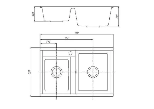 Кухонная мойка Aquaton Делия 78 DBL 1A723132DE220 Песочная