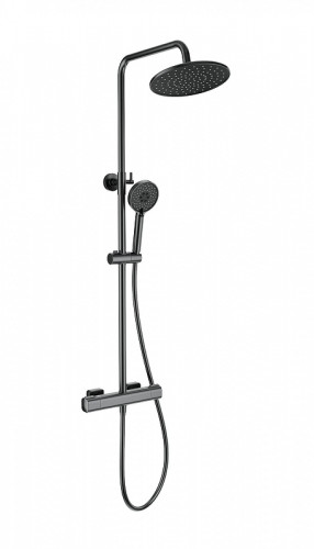 Душевая система Wonzon &amp; Woghand Stay WW-B3051-A-BGG с термостатом цвет Темный графит