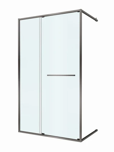 Душевая дверь Cezares Lux 120 LUX-B-FS-11-120-C-GM профиль Оружейная сталь стекло прозрачное