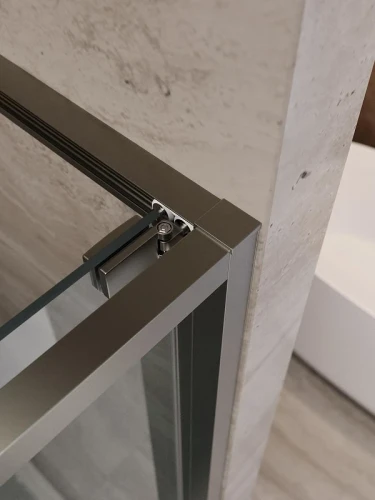 Душевая дверь Cezares Lux 120 LUX-B-FS-11-120-C-GM профиль Оружейная сталь стекло прозрачное