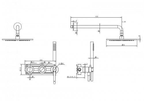 Душевая система Abber Wasser Kreis 316 AF8118BST цвет Сталь брашированная