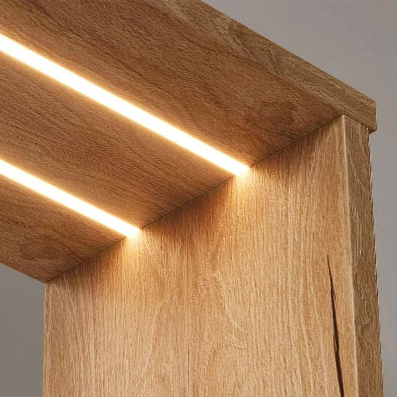 Зеркало со шкафом Volna Barney 70 L zsBARNEY70.L-04 с подсветкой цвет Белый Дуб гудзон