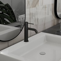 Смеситель для раковины Vincea City VBF-2C1MB Черный матовый