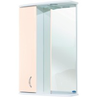Зеркало со шкафом Bellezza Астра 50 4614906002073 с подсветкой L Бежевое МДФ / ЛДСП, стекло