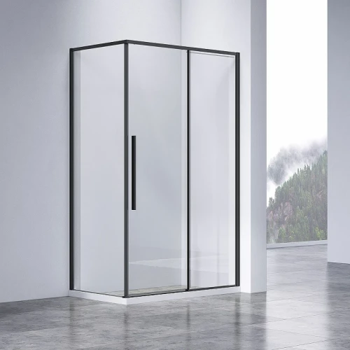 Душевой уголок Vincea Slim-N 130x80 VSR-4SN8013CLB профиль Черный стекло прозрачное