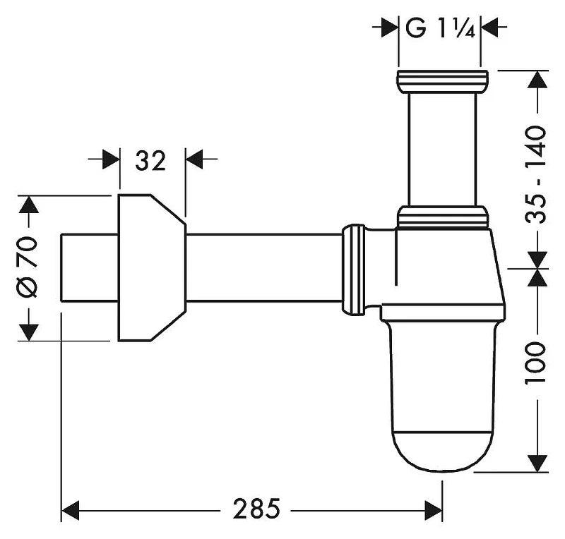 Сифон для раковины Hansgrohe 52010000 Хром