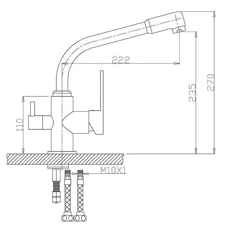 Смеситель для кухни ZorG Sanitary ZR319YF-33 Хром