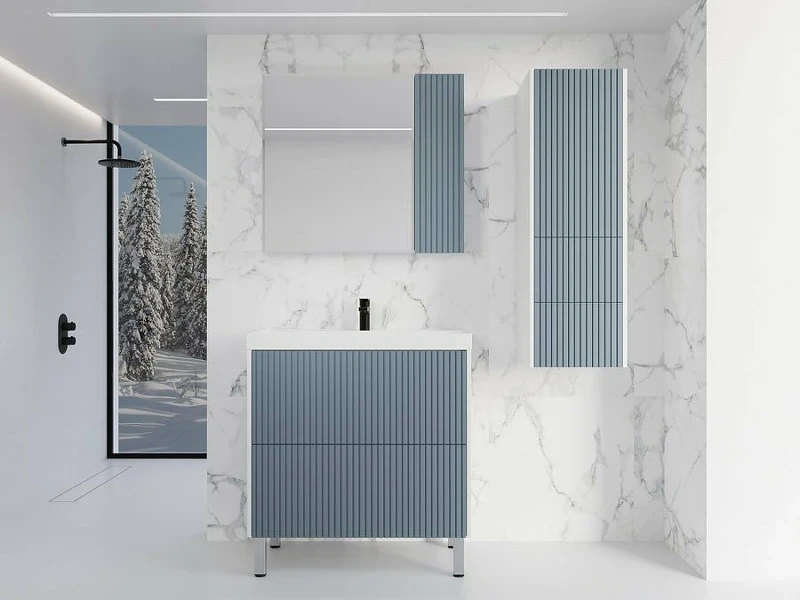 Зеркальный шкаф Style Line Стокгольм 80 ЛС-00002325 Графит софт МДФ / ЛДСП, стекло