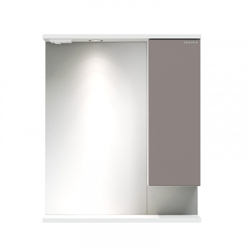 Зеркало со шкафом Onika Марви 60 R 206088 с подсветкой цвет Белый Мокко