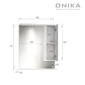 Зеркало со шкафом Onika Марви 60 R 206088 с подсветкой цвет Белый Мокко