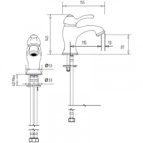 Смеситель для раковины Migliore Lem 25885 Золото латунь