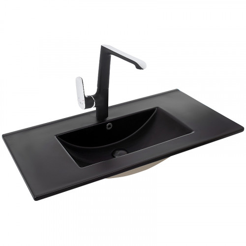 Раковина WeltWasser Deilbach 7506 100 MT- BL 10000005568 Черная матовая фаянс полувстраиваемая