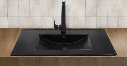 Раковина WeltWasser Deilbach 7506 100 MT- BL 10000005568 Черная матовая фаянс полувстраиваемая