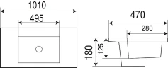 Раковина WeltWasser Deilbach 7506 100 MT- BL 10000005568 Черная матовая фаянс полувстраиваемая